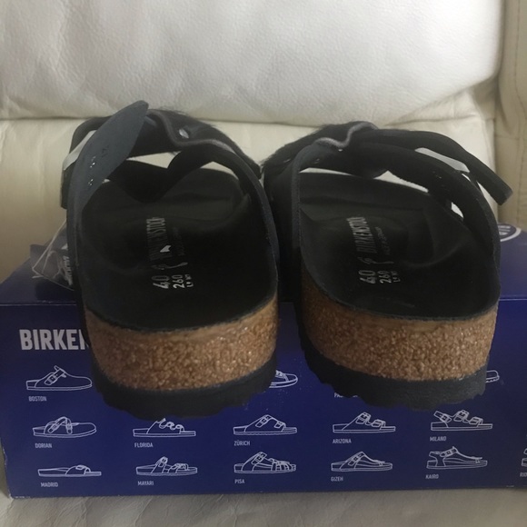 Birkenstock tunis leather fur sandals sz 4… - Picture 9 of 10